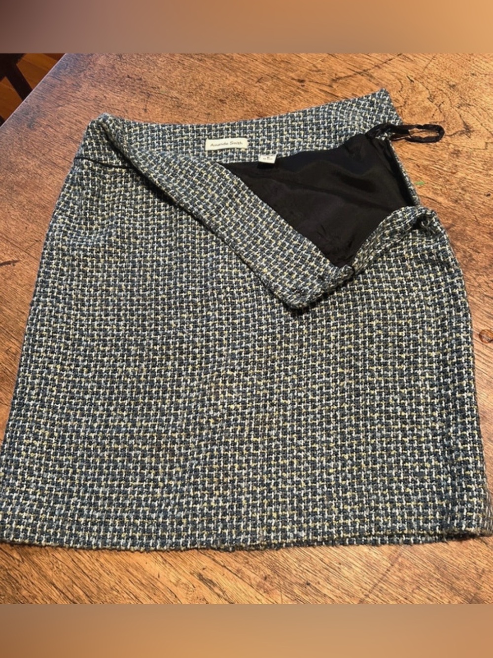 Amanda Smith Blue Tweed Mini Skirt